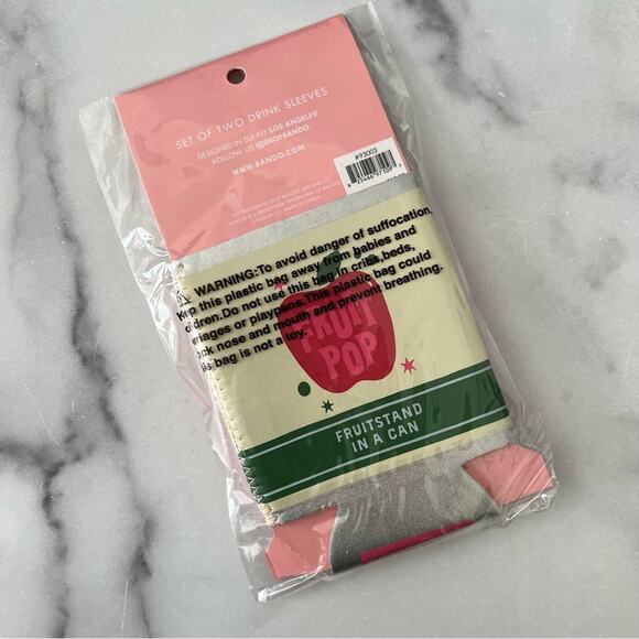 2x Ban.do Top Banana Too Chill to Spill Drink Sleeves Koozie Fruit Pop Apple - Picture 3 of 3